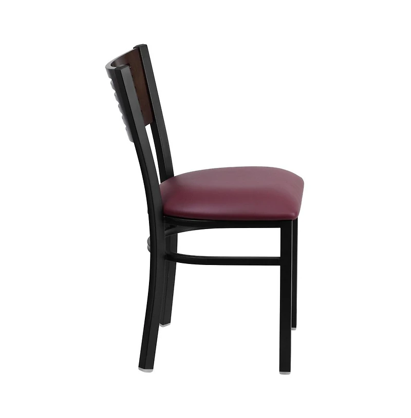 Emma+Oliver 2 Pack Decorative Slat Back Metal Restaurant Chair
