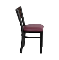 Emma+Oliver 2 Pack Decorative Slat Back Metal Restaurant Chair