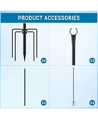 Gaomon 10 Ft String Light Poles 4 Pack, Metal Poles for Patio & Garden Deck, Tall Hanging Light Supports