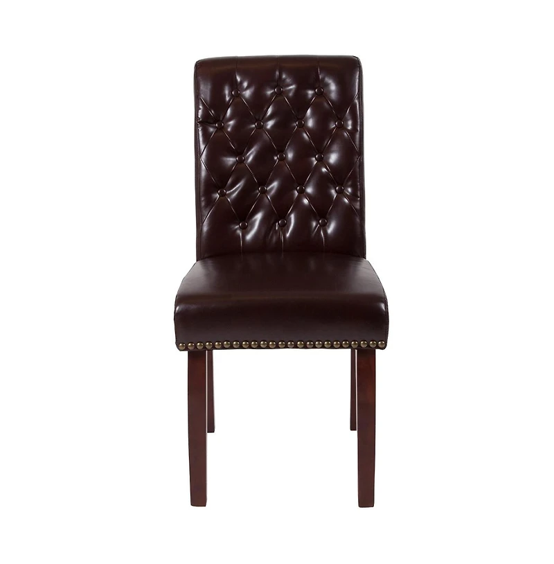 Merrick Lane Falmouth Upholstered Parsons Chair with Nailhead Trim