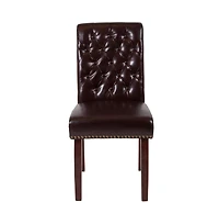 Merrick Lane Falmouth Upholstered Parsons Chair with Nailhead Trim