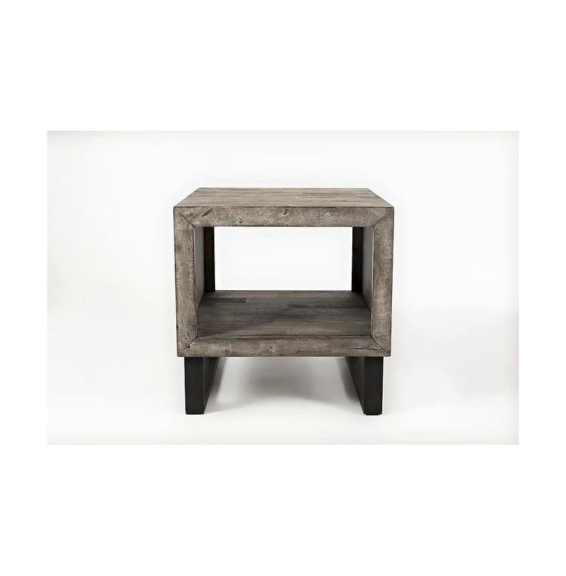 Jofran Mulholland Drive Modern Distressed Solid Wood End Table