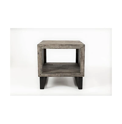 Jofran Mulholland Drive Modern Distressed Solid Wood End Table