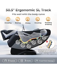 Costway Zero Gravity Sl Track Full Body Massage Chair with Waist Heating & Airbag Massage