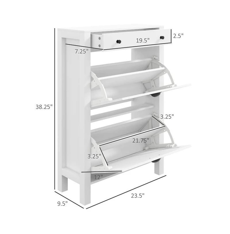 Slickblue Tall Shoe Storage Cabinet with Drawers for Entryway