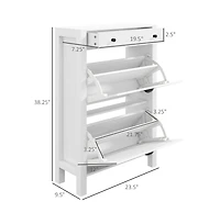 Slickblue Tall Shoe Storage Cabinet with Drawers for Entryway