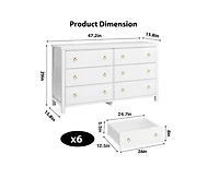gaomon 6 Dresser for Bedroom, 47.2" Wide Dresser