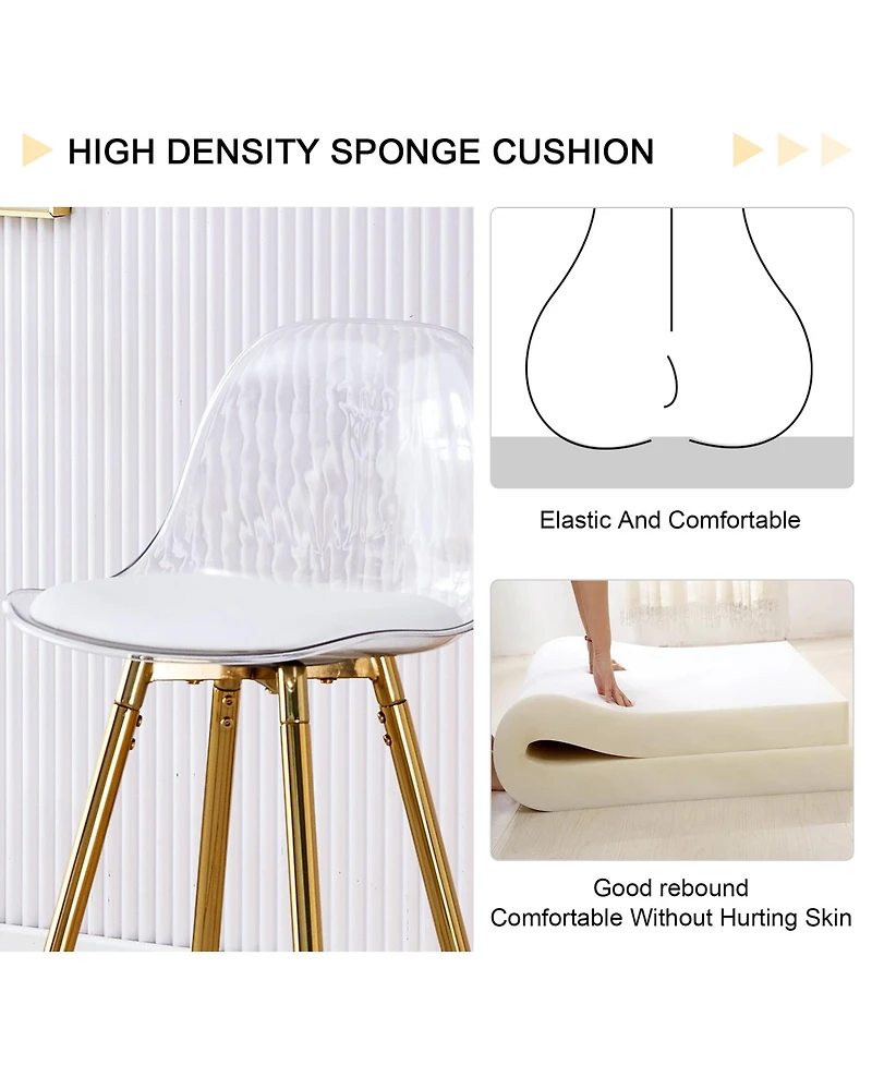 Boyel Living Modern Metal Bar Stools with Water-Resistant Pu Leather, 38" Height, Stylish Dining Stool