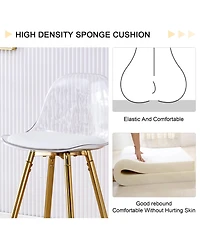 Boyel Living Modern Metal Bar Stools with Water-Resistant Pu Leather, 38" Height, Stylish Dining Stool