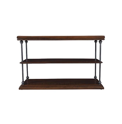 Jofran Larson Modern Industrial 48" Solid Wood Sofa Table with Storage
