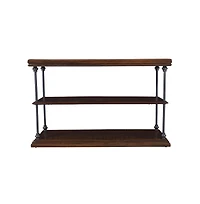 Jofran Larson Modern Industrial 48" Solid Wood Sofa Table with Storage