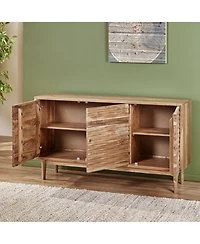 Lovmor Bohemian Style Sideboard with 3 Doors Handcrafted Mango Wood Acacia Frame