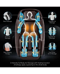 Costway Full Body Zero Gravity Sl Track Massage Chair w/ Negative Ion Generator