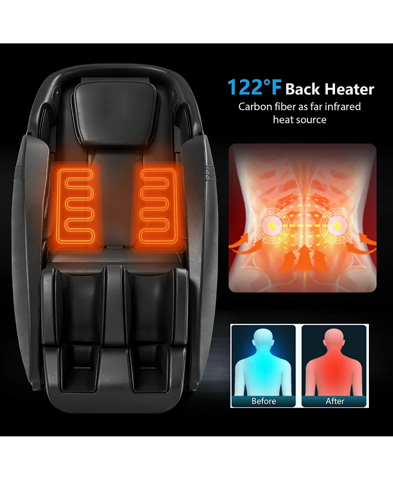 Costway Full Body Zero Gravity Sl Track Massage Chair w/ Negative Ion Generator