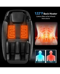 Costway Full Body Zero Gravity Sl Track Massage Chair w/ Negative Ion Generator