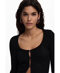 Desigual Women's T-shirt with snap buttons and tie