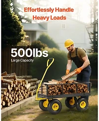 Sugfit 500 lbs Capacity Garden Cart with All-Terrain Tires & Steel Frame