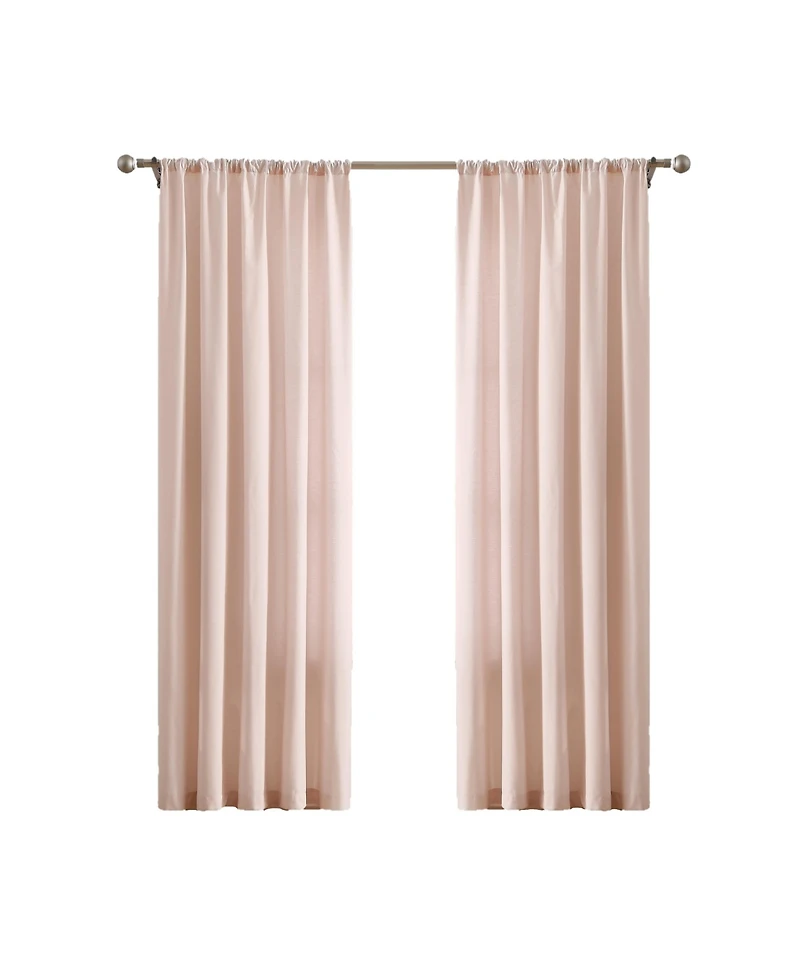 Brooklyn Loom 100% Cotton 200 Thread Count Percale Drape Pair 2 Piece Window Curtain