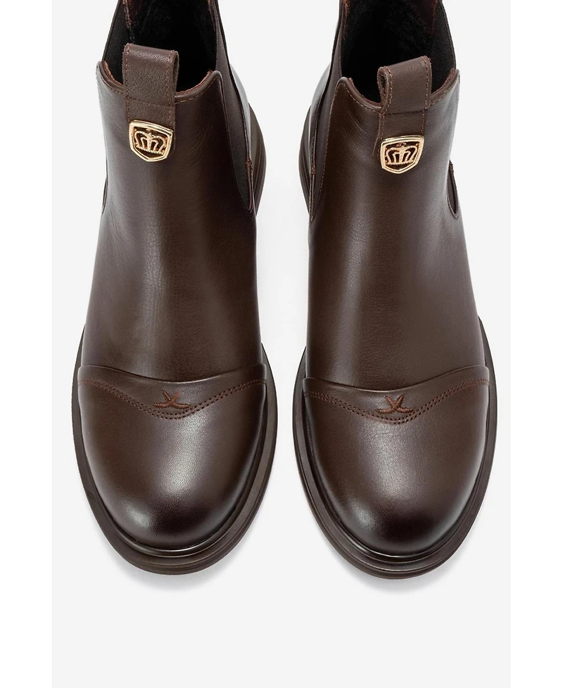 Forever & Always Shoes Sidney Leather Buckled Chelsea Boot (Women)