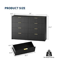 gaomon Drawer Dresser for Bedroom Storage, Modern Dressers & Chests of Drawers with Fluted Front