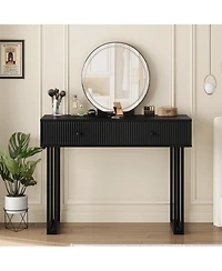 Gaomon Vanity Desk with Mirror and Lights, Small Makeup Vanity with Drawers