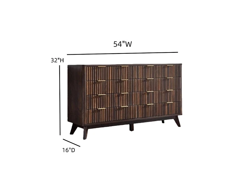 gaomon 54" Fluted 8-Drawer Dresser, Modern Chest w/ Faux Marble Top, Tv Stand & Wood Organizer