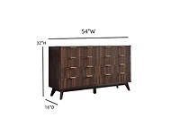 gaomon 54" Fluted 8-Drawer Dresser, Modern Chest w/ Faux Marble Top, Tv Stand & Wood Organizer