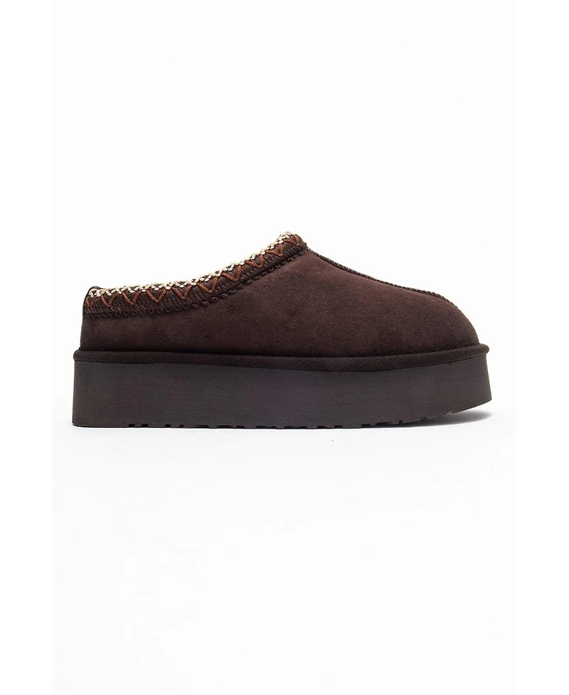 Forever & Always Shoes Women's Avelia Leather Winter Slippers