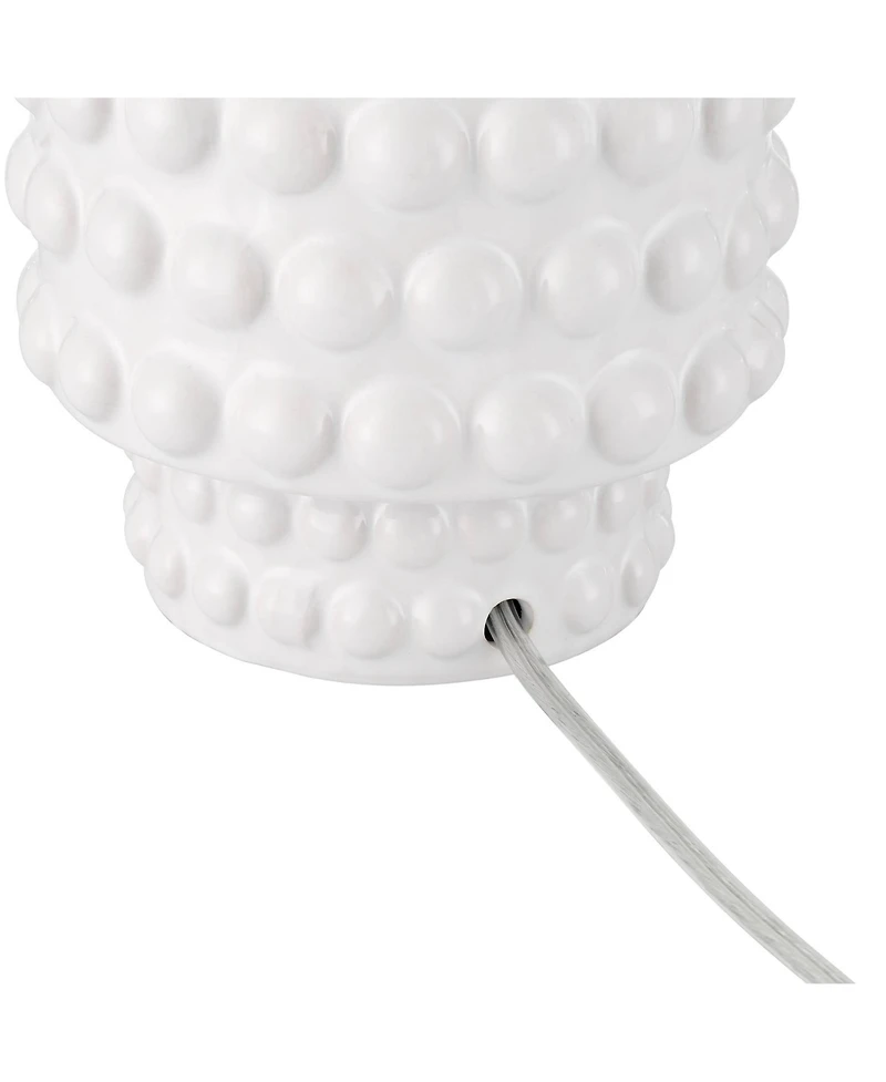 360 Lighting Hobnail 22 1/2" High Small Modern Accent 3-Way Table Lamps Set of 2 White Ceramic Living Room Bedroom Bedside Nightstand