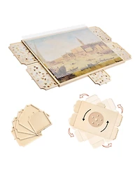 Mecale 2000-Piece Rotating Puzzle Board with 5 Drawers and Cover, 40x29 in Portable Wooden Jigsaw Table for Adults