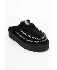 Forever & Always Shoes Yalina Leather Platform Moccasin Slippers (Women)