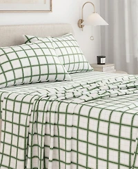 Linery & Co Ultra-Soft Turkish Cotton Plaid Flannel Sheet Set