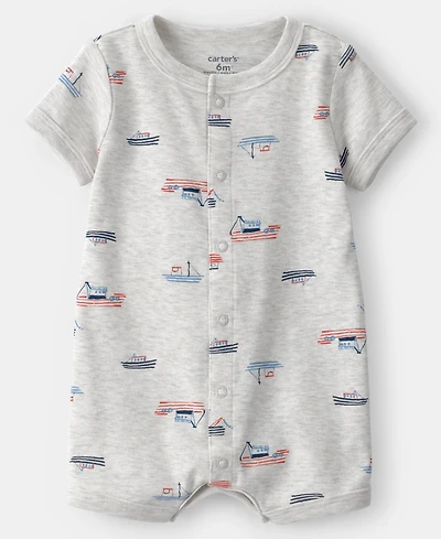 Carter's Baby Boys' Boat Print Short-Sleeve Romper