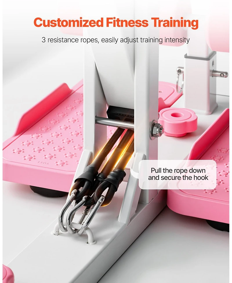 Mecale Deep Squat Machine, Adjustable Glutes Trainer with Resistance Bands and Folding Design for Home Leg and Core Workouts