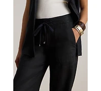 Lauren Ralph Petite 100% Linen Wide-Leg Pants