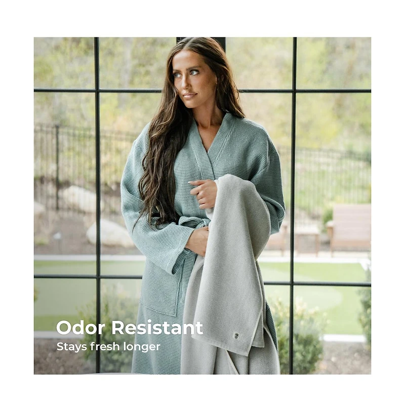 Cariloha Two Toned Bath Sheet | Laguna Blue 40"x72"| Turkish Cotton & Viscose Material Blend Extra Smooth, Odor Resistant and Highly Absorbent