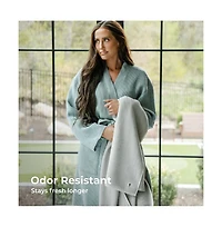 Cariloha Two Toned Bath Sheet | Laguna Blue 40"x72"| Turkish Cotton & Viscose Material Blend Extra Smooth, Odor Resistant and Highly Absorbent