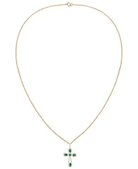 Macy's Lab Grown Sapphire (1-1/2 ct. t.w.) Pendant Necklace Sterling Silver (also available Ruby and Emerald)