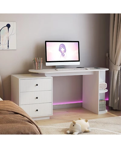 Streamdale Furniture Streamdale Modern Expandable Home Office Desk with Storage & Hutch