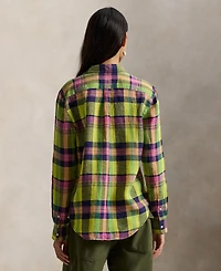 Polo Ralph Lauren Women's Classic Fit Plaid Point Collar Shirt