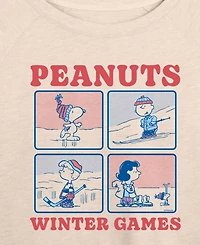 Hybrid Apparel Plus Peanuts Winter Games Word Art Pullover T-shirt