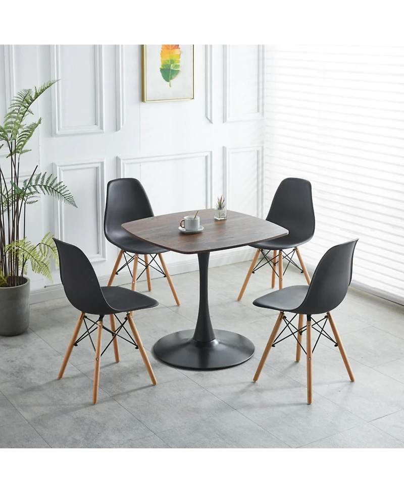 Streamdale Furniture 42" Mid-Century Modern Tulip Dining Table with Metal Base