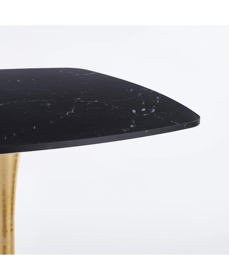Streamdale Furniture Square Dining Table 31.5", Mid-Century Modern Kitchen Table, Black/Gold Base