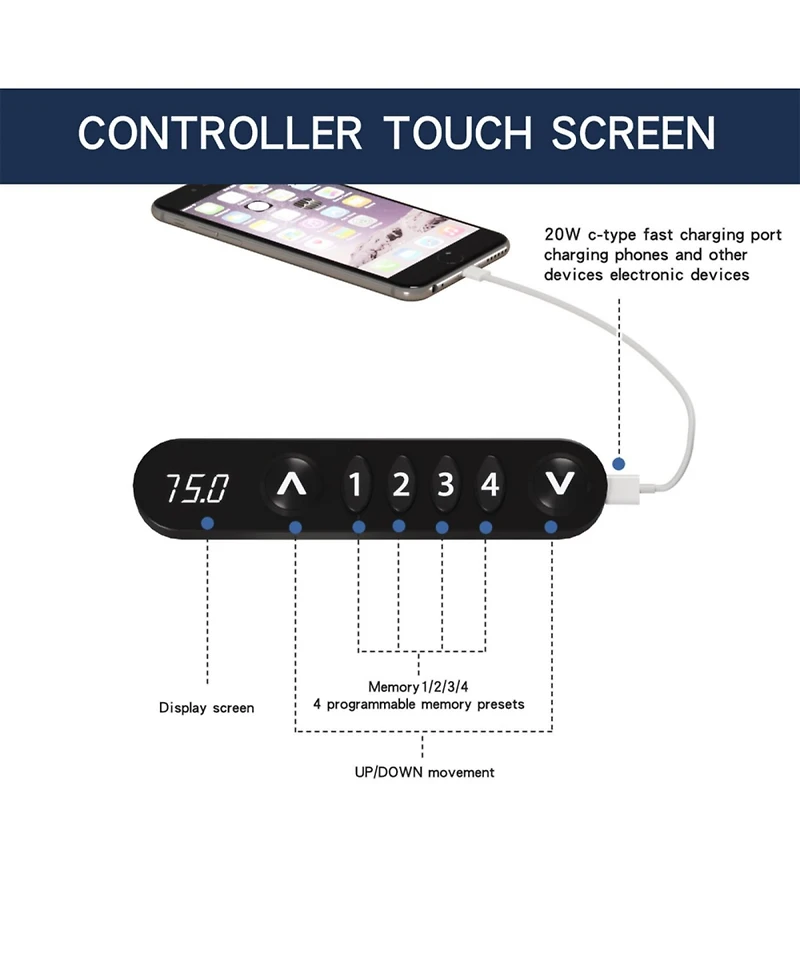 Streamdale Furniture Streamdale Electric Standing Desk - Height Adjustable Computer Table (47" Rustic Brown