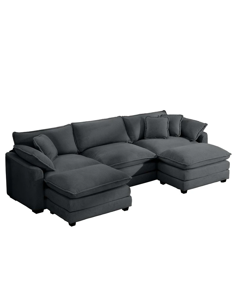 Streamdale Furniture Oversized Modular Corduroy Sofa Set
