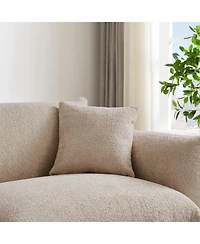 Streamdale Furniture Oversized Sherpa Loveseat Sofa with Metal Legs - Camel