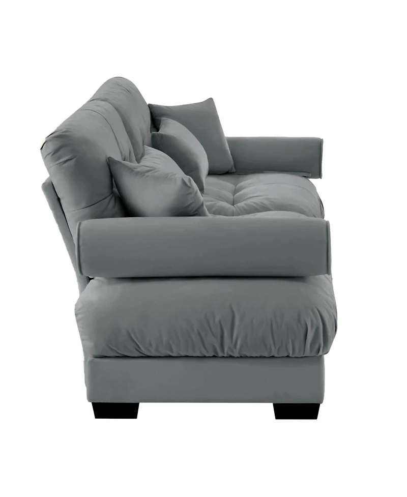 Streamdale Furniture Modern Two-Seater Velvet Sofa with Pillows