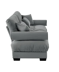 Streamdale Furniture Modern Two-Seater Velvet Sofa with Pillows