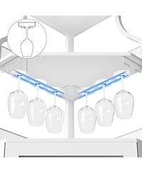 Gaomon Farmhouse Wine Bar Corner Cabinet with Detachable Rack, Mesh Door, Glass Rack & Storage for Kitchen and Dining Room