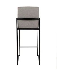Lumisource Fabric Fuji Contemporary High Back Counter Stool, Set of 3